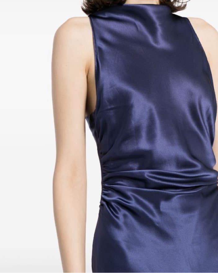 Reformation Casette draped silk dress - Image 3