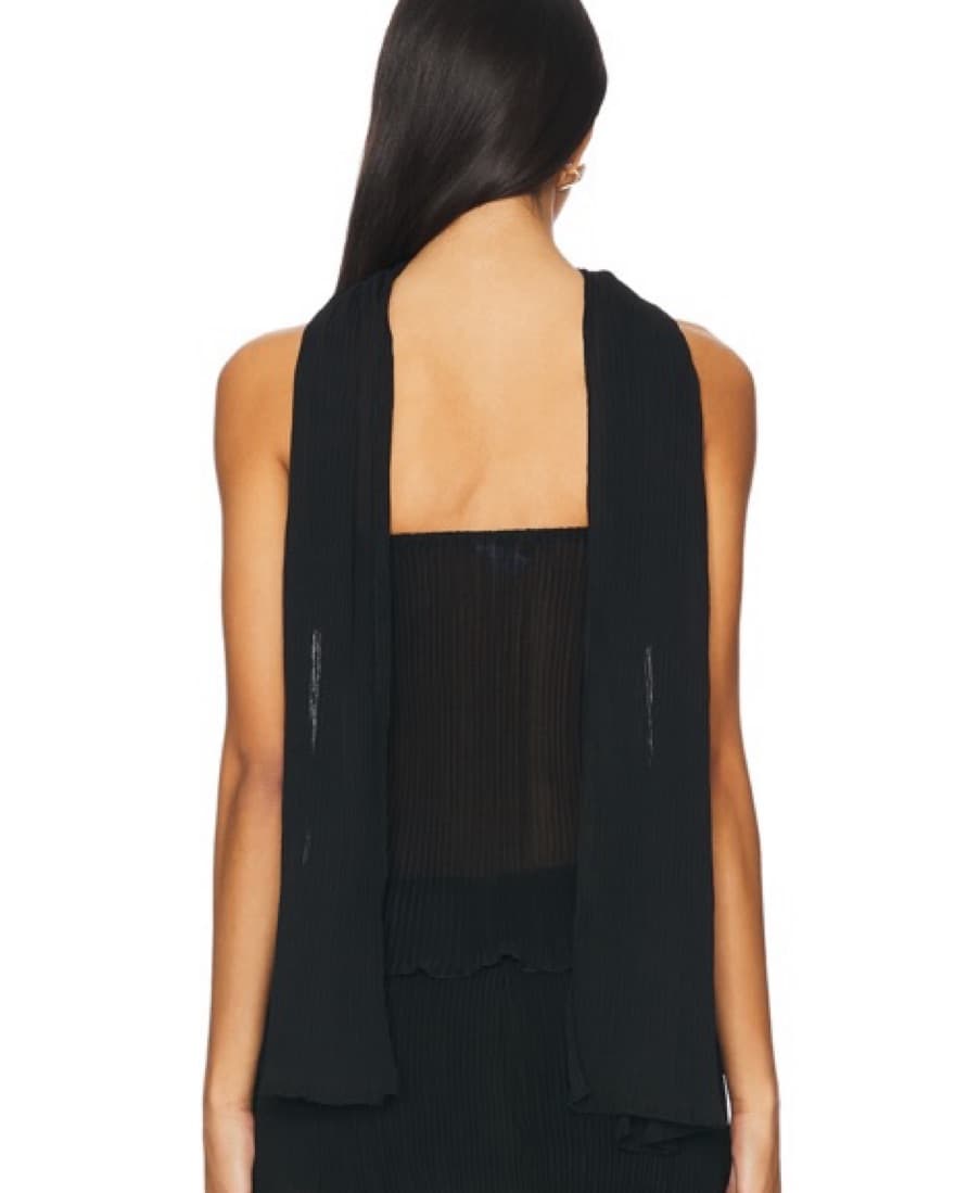 Black Top With Scarf Detail  - Image 5