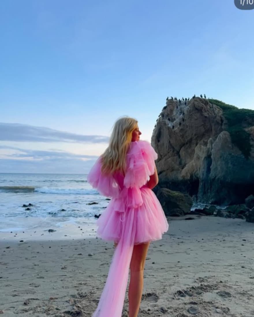 Pink Tulle Mini Dress - Image 3
