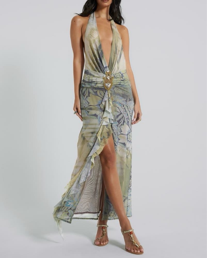 Jaded London Cindy Plunge Maxi Dress - Image 1