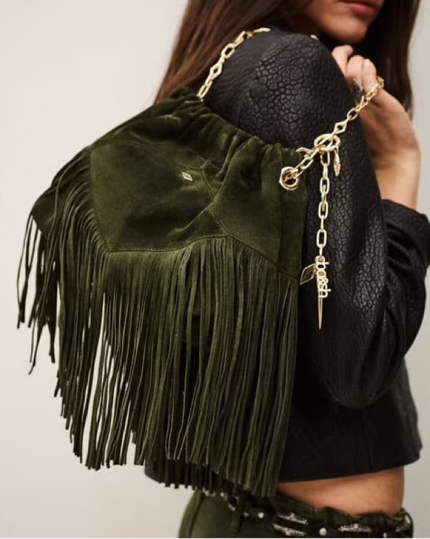 Green Suede BA&SH Bag - Image 3