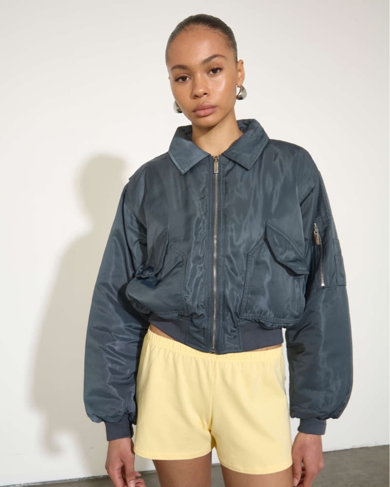 Cropped Bomber Jacket - Image 3
