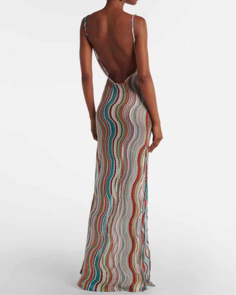 Missoni Wave Open Back Lamé Maxi Dress - Image 4