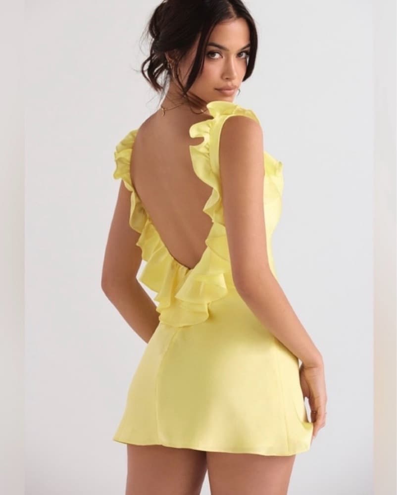 House Of CB yellow ruffle Dress - Image 2