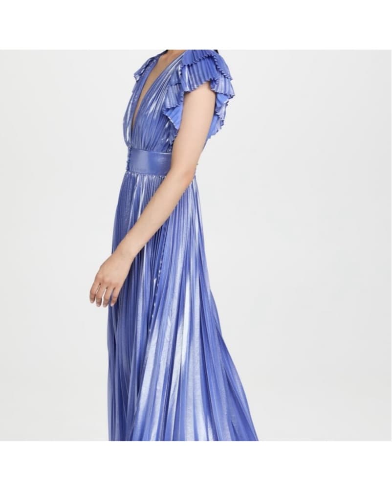 Alice & Olivia  Pleated Satin Maxi Dress - Image 2