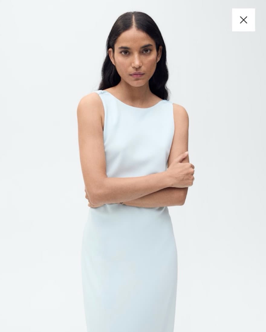 Mango Scandinavian blue dress With Cape - Image 3
