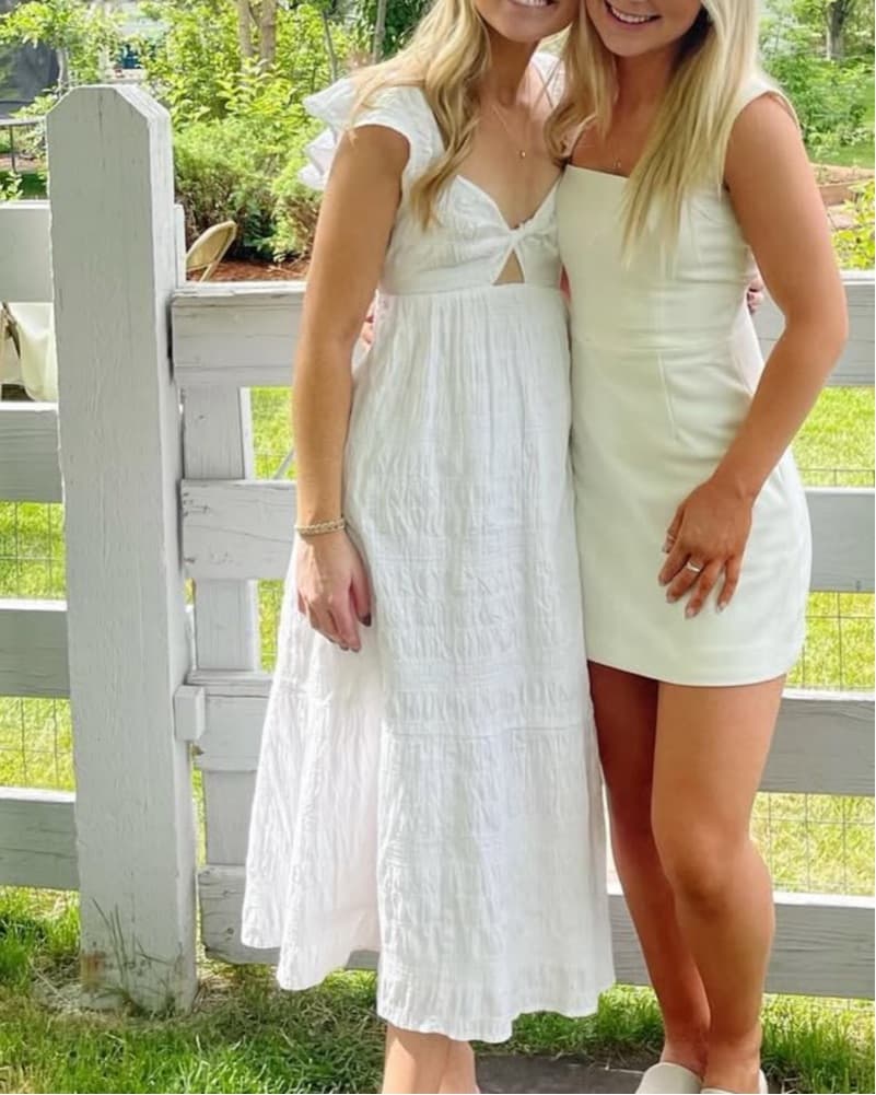 White Shirred Dress - Image 2