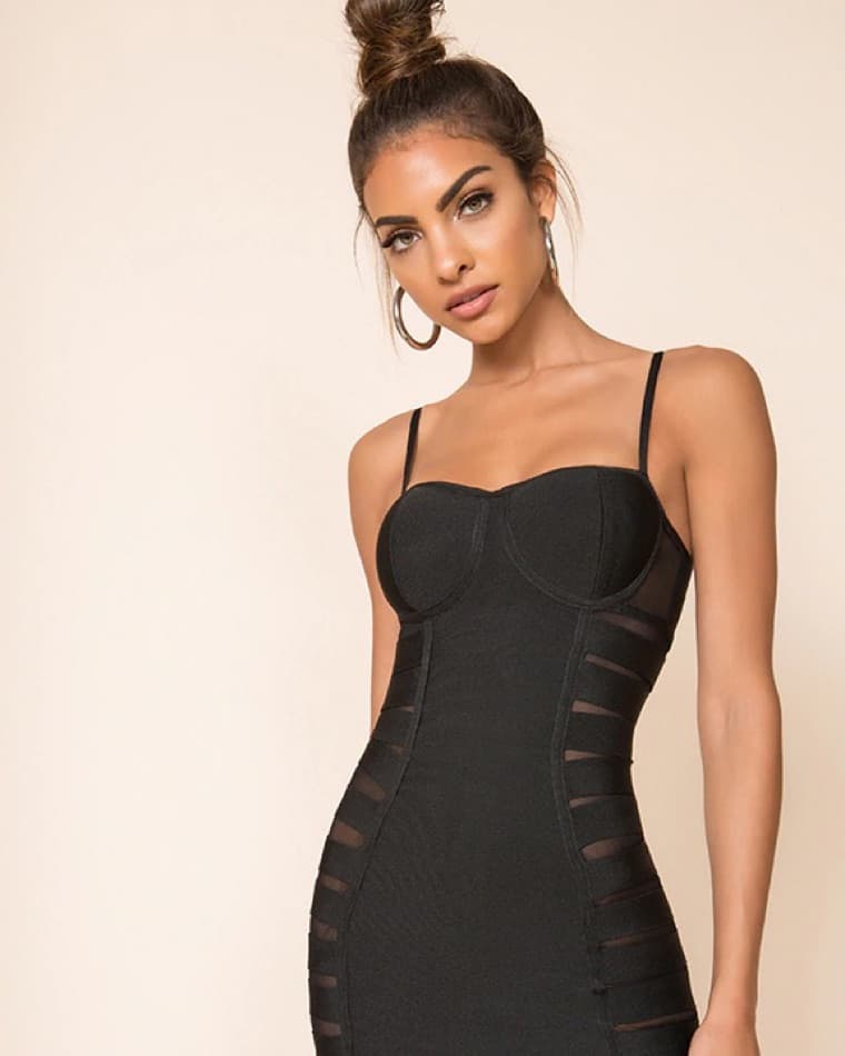 superdown Domino Mini Dress in Black  - Image 1