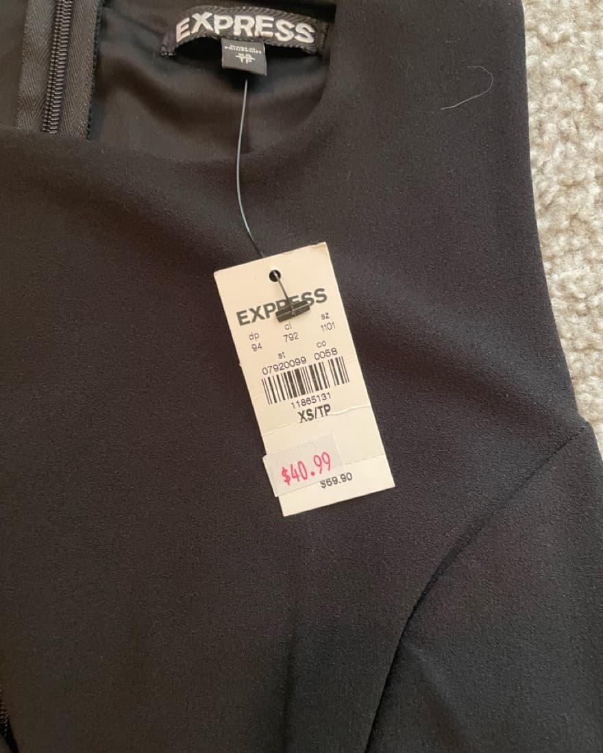Express Black Mini Dress - Image 5
