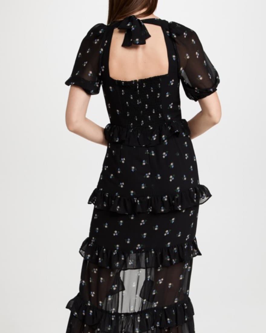 WAYF Black Floral Bustier Maxi Dress - Image 2