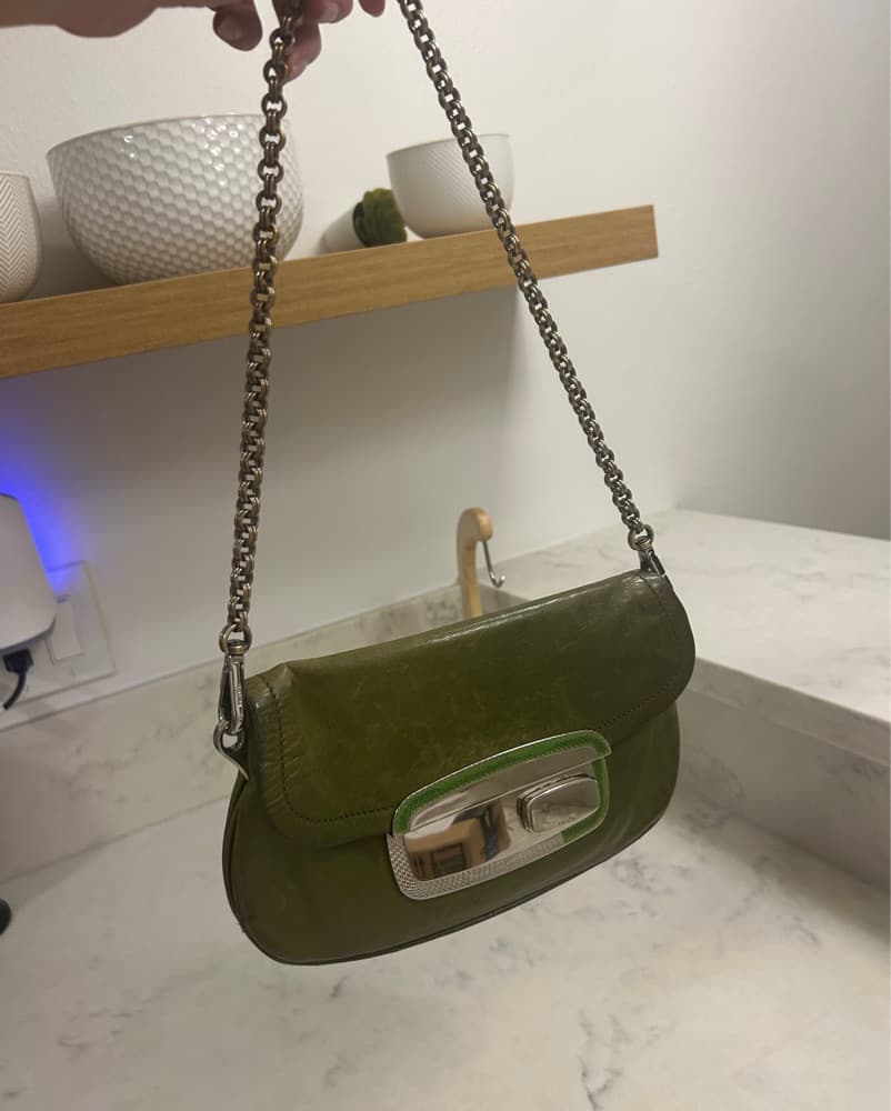 Prada Chic Green Leather Crossbody Bag - Image 2