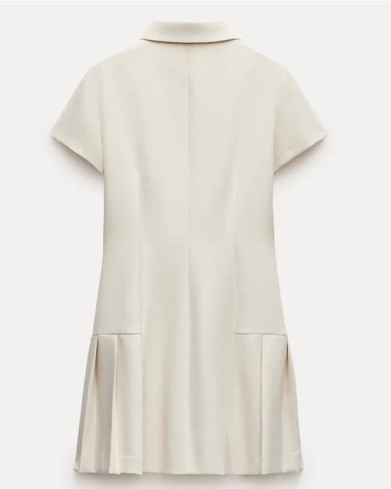 Zara White Pleated Dress - Image 3