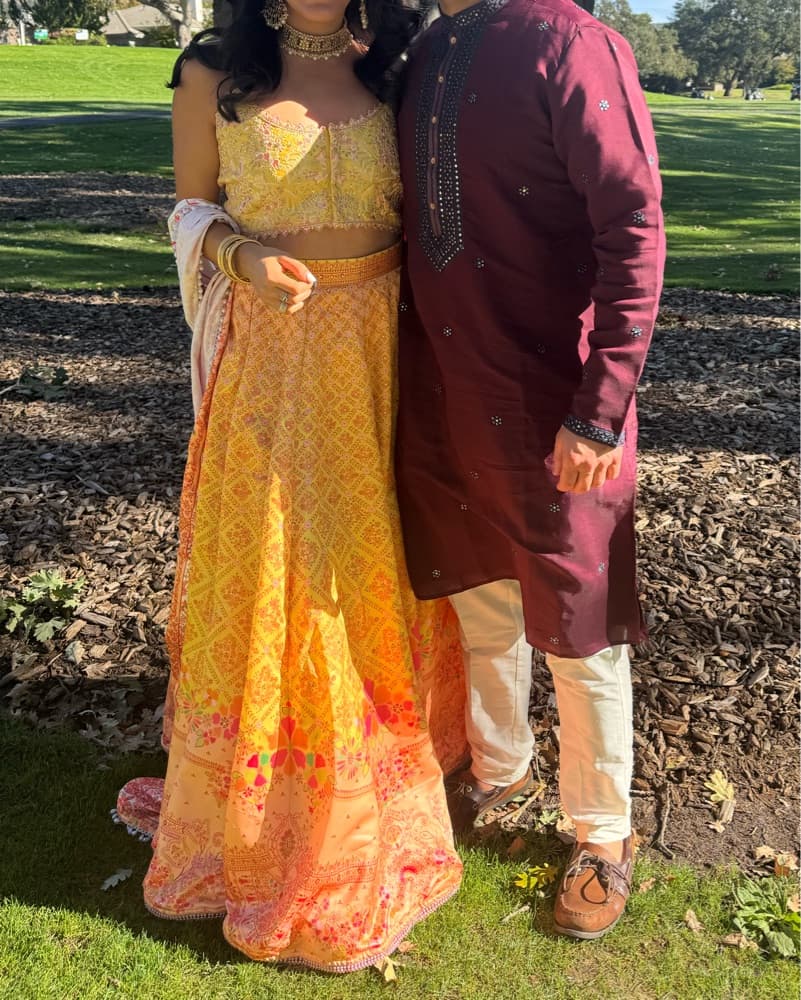 Vibrant Yellow Floral Lehenga Lakeharaa - Image 2