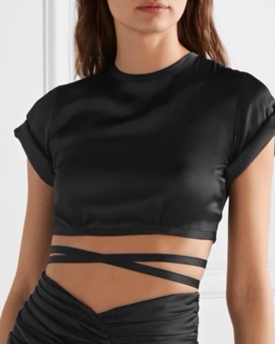 orseund iris black crop top - Image 1