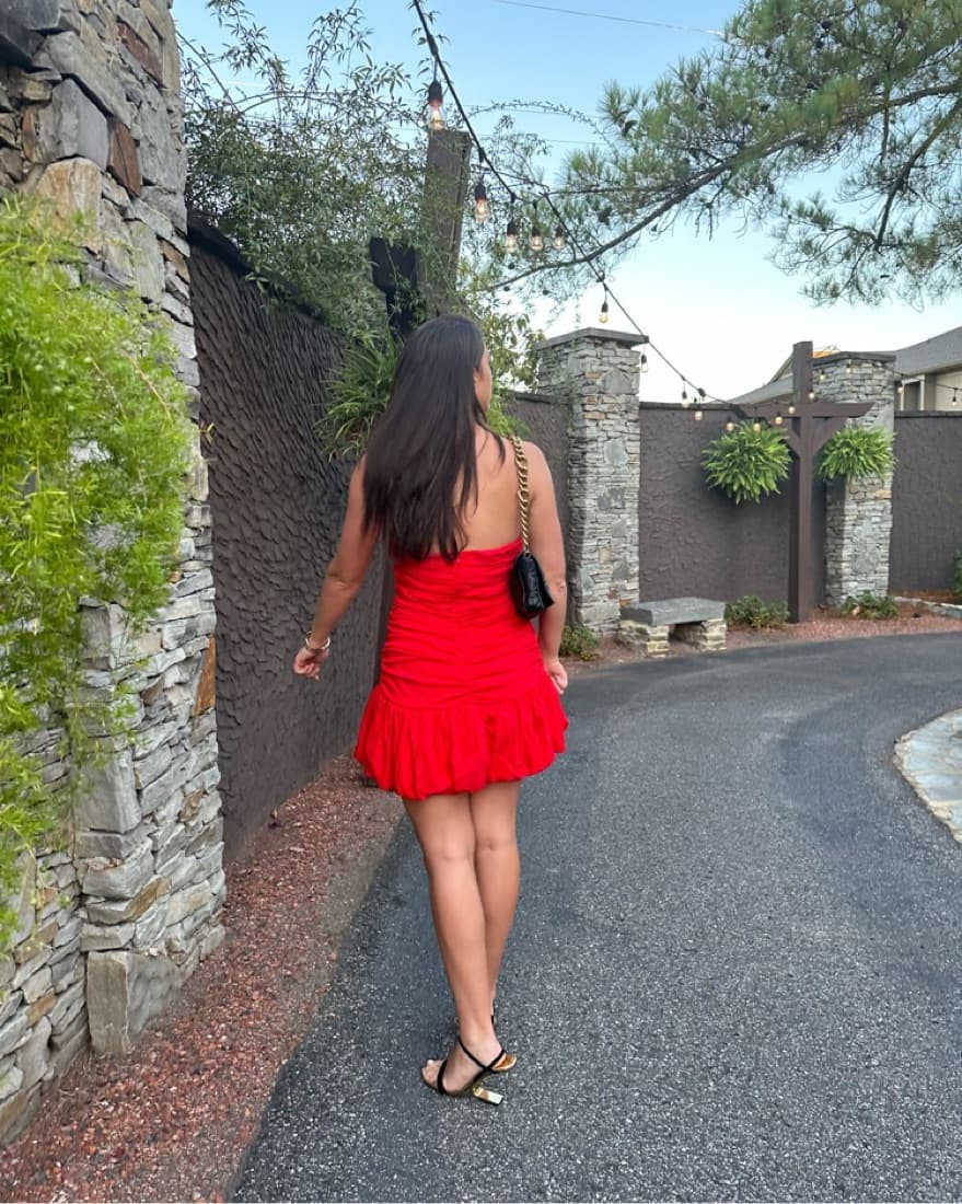 Red Strapless Hello Molly Mini Dress - Image 3