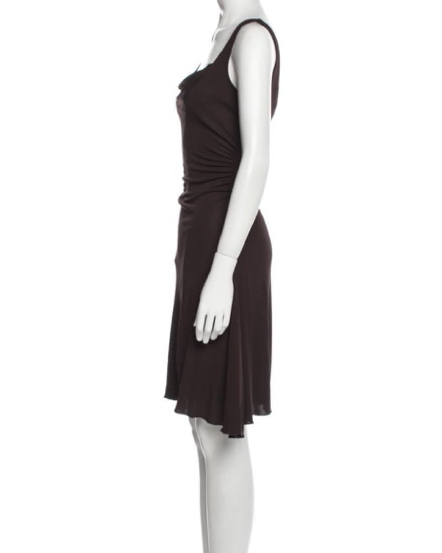 DVF Brown Sleeveless Dress - Image 3
