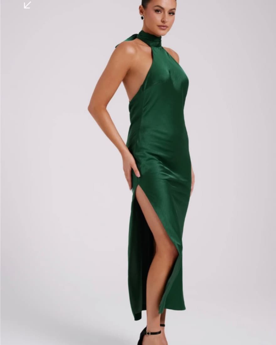 Meshki Satin Midi Dress With Bow - Image 3
