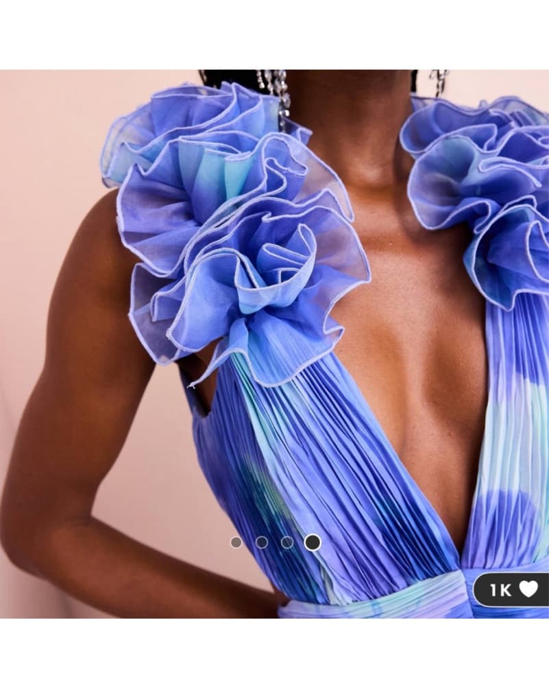 Plunge maxi dress Gown Ruffles - Image 2