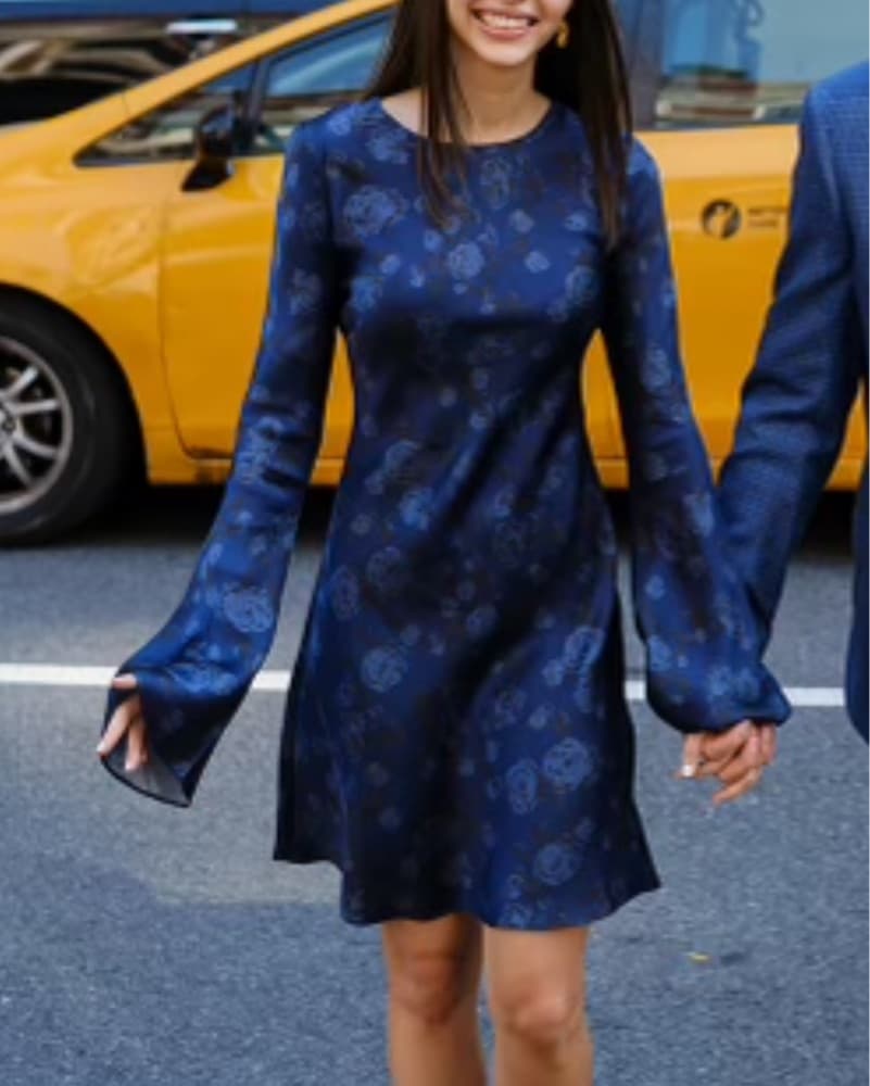 Long Sleeve Silk Dress - Image 3