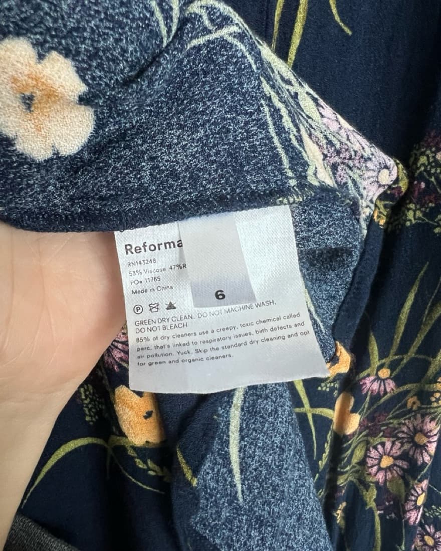 Navy Floral Reformation Dress - Image 3