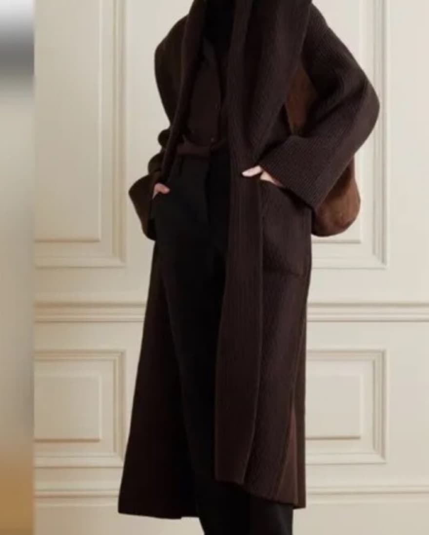 The Row Brown Cardigan Jacket Coat - Image 4