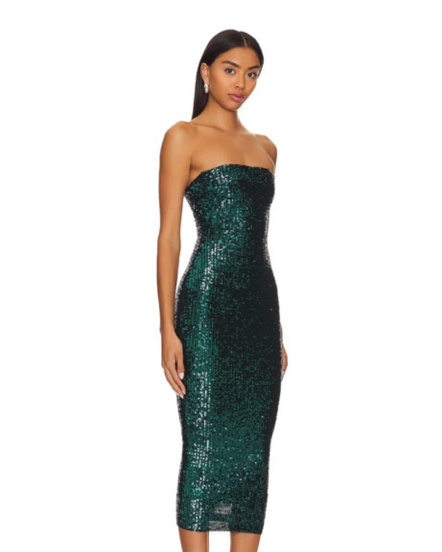 Fantasy Midi Dress In Emerald  - Image 2