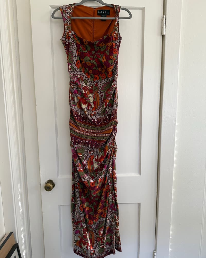 Vtg Nicole Miller Silk Maxi Dress - Image 1