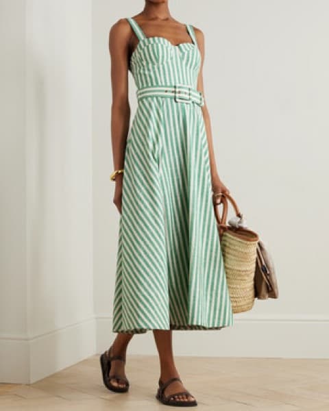 Cara Cara Green Strip Calypso Dress  - Image 2