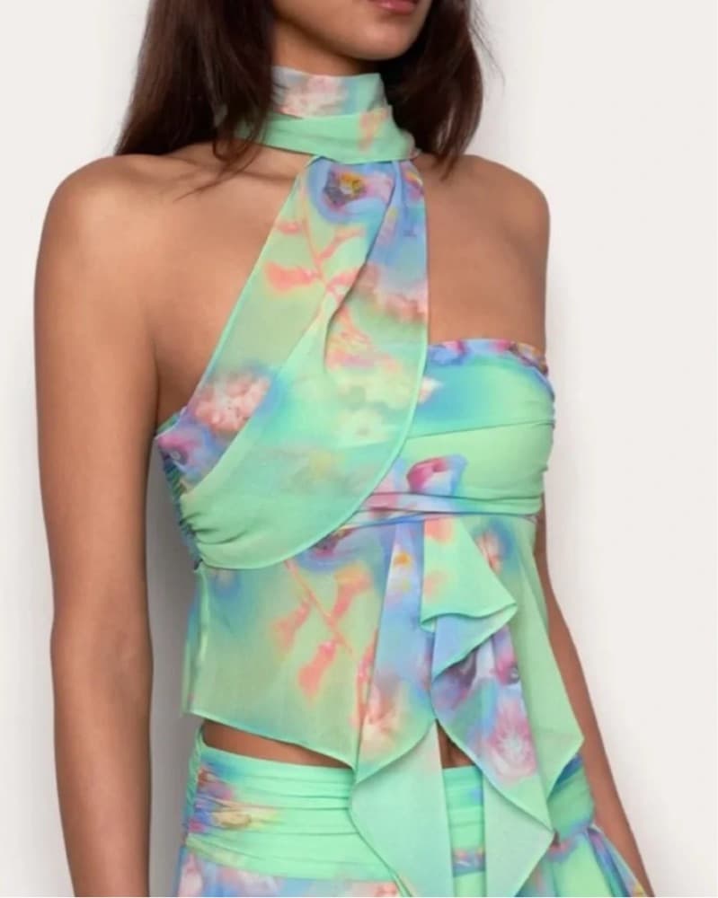 Guizo Chiffon Wrap Around Top - Image 3