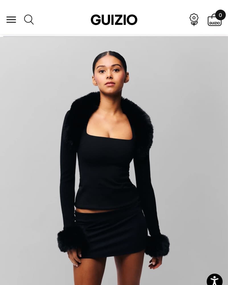 Faux Fur Knit Bolero In Black - Image 1