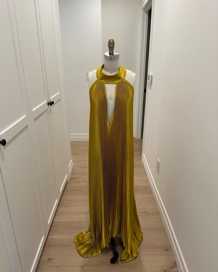 Assymetrical Gold Gown - Image 6