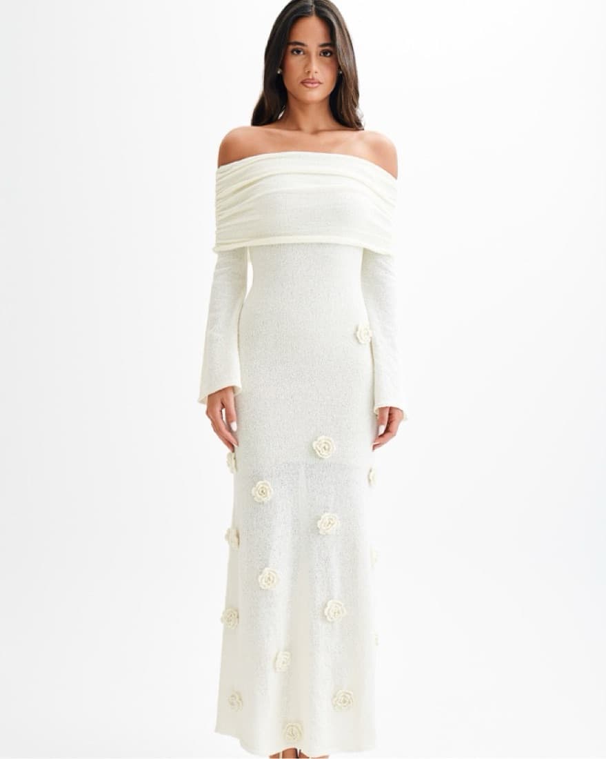 MESHKI Kiki Ivory Dress - Image 1