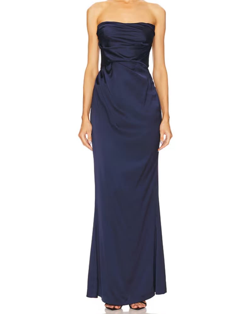Nookie- Emelie Strapless Gown in Navy - Image 1