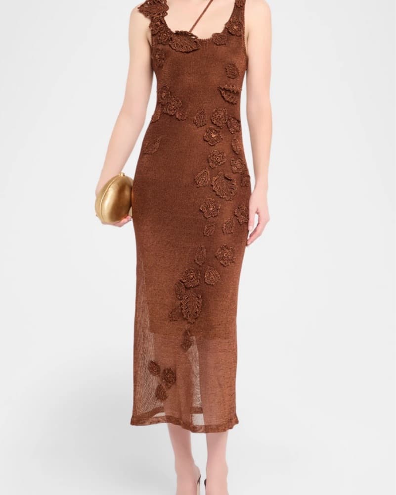 Pemma Crochet-Flower Sleeveless Midi Kni - Image 1