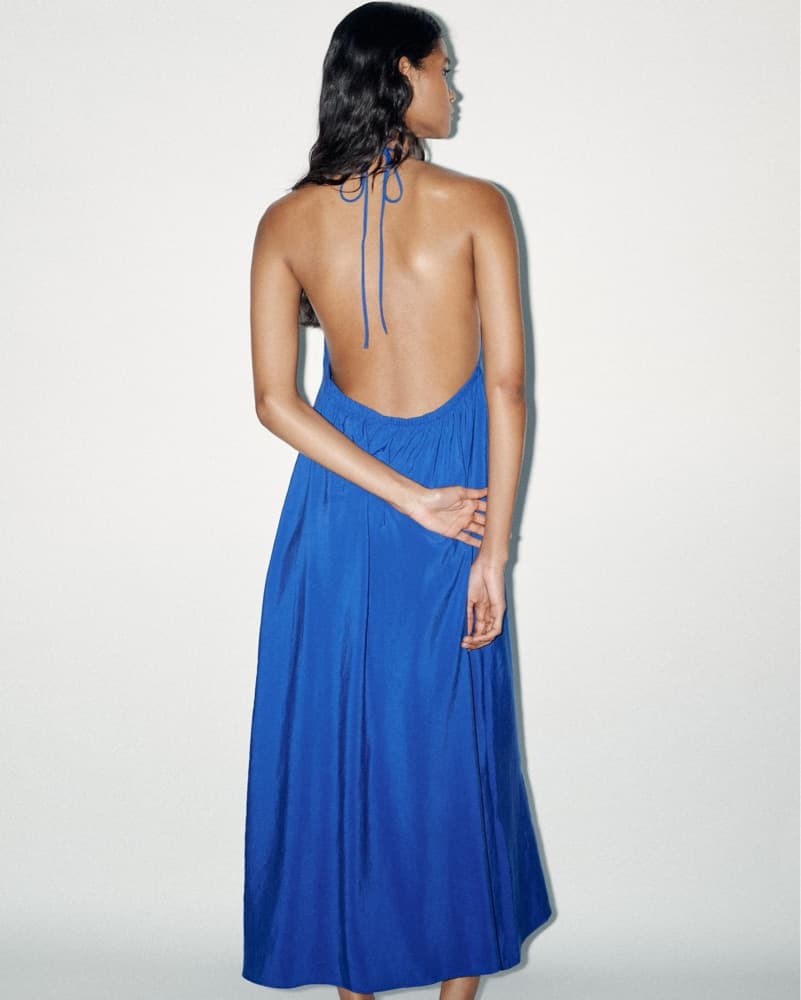 Zara Flowing Halter Midi Dress - Image 2