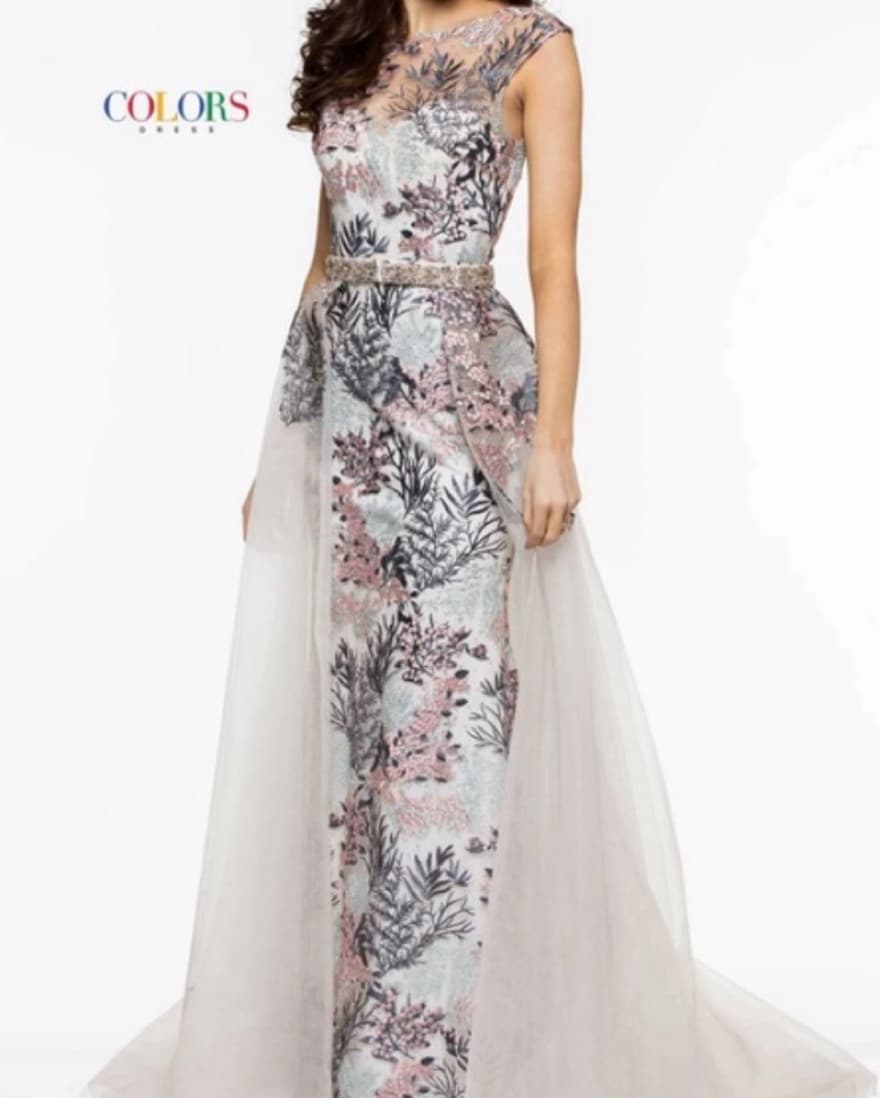 Elegant Floral Gown Detachachable Skirt - Image 1