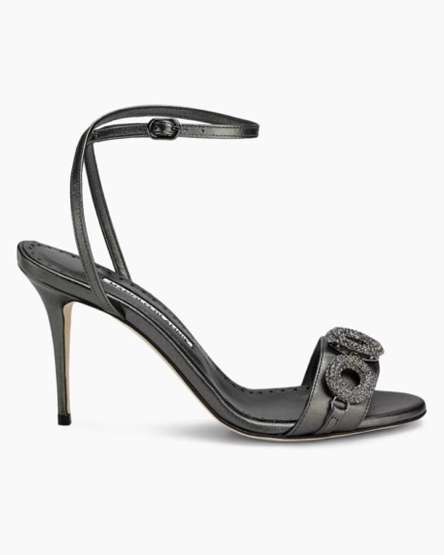 Manolo Blahnik Silver Embellished Heels  - Image 2