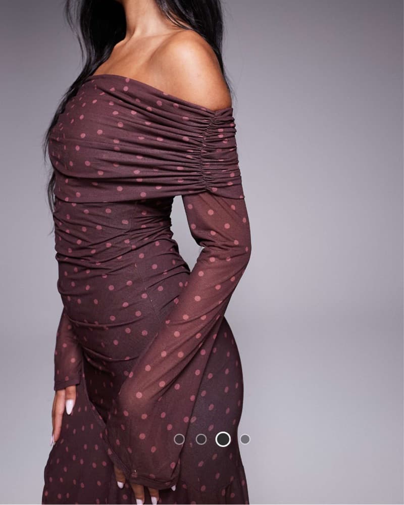 Polka Dot Long Sleeve Maxi Dress - Image 2