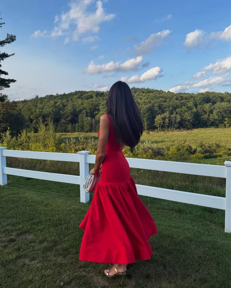 red drop waist dress - Image 2