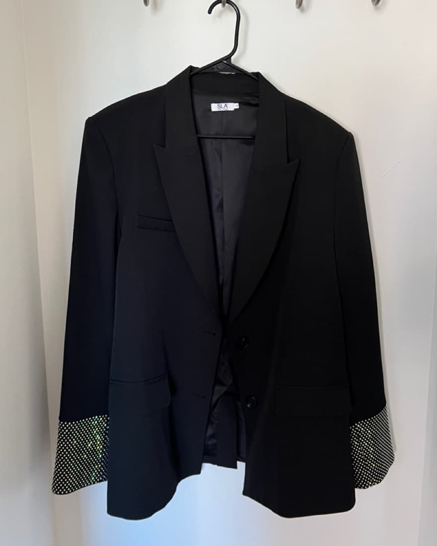 SLA the Label Thea Diamanté Cuff Blazer - Image 5