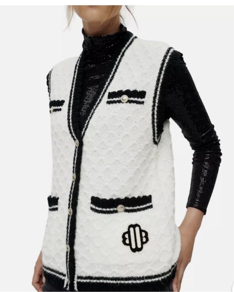 Chic Maje White Knit Vest - Image 2