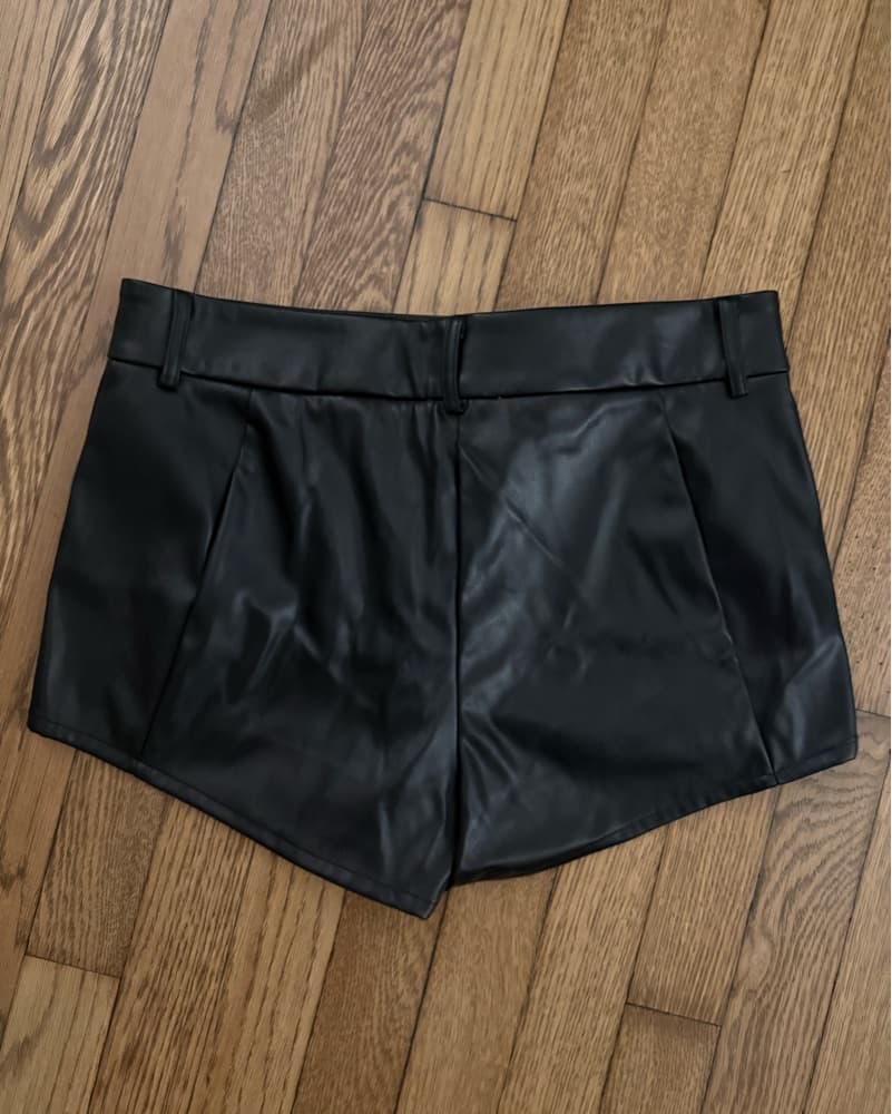 Black Leather Micro Short - Image 2