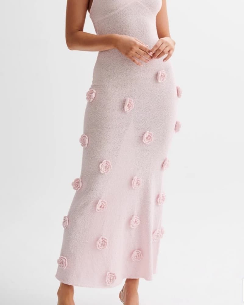 Meshki suki knit maxi dress pink - Image 3