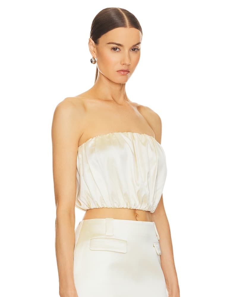 Helsa Elegant Strapless Crop Top  - Image 2