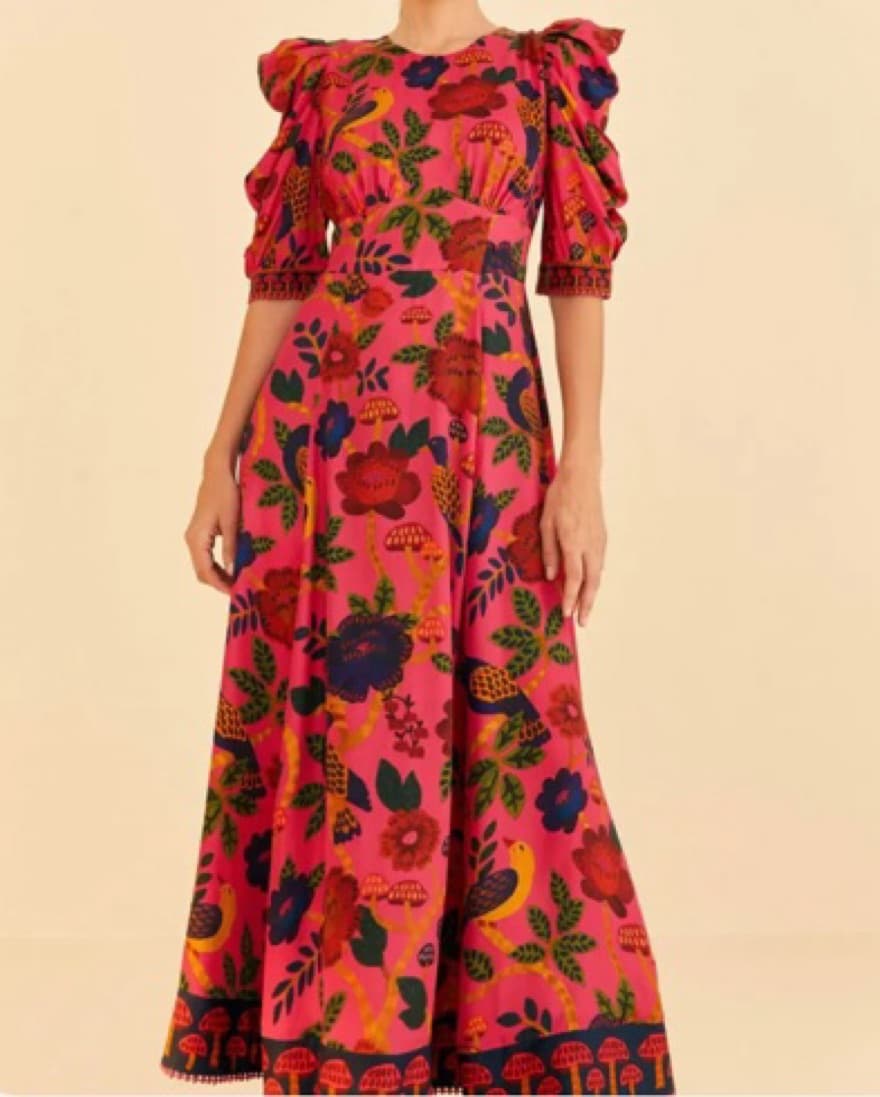 Farm Rio Pink Sweet Forest Midi Dress - Image 2