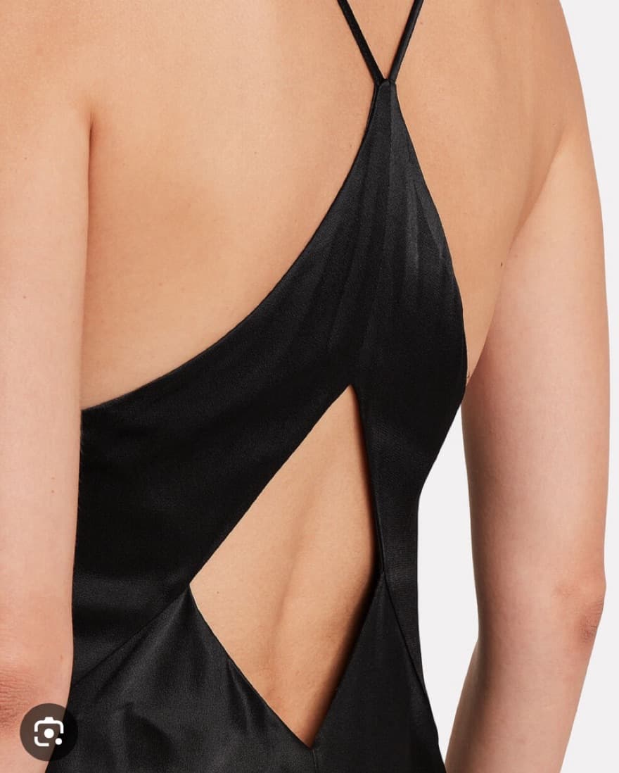 Intermix Elegant Black Satin Maxi Dress - Image 2