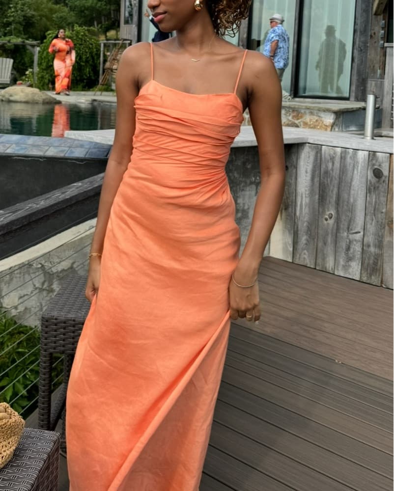 Orange Aje Clarice Draped Maxi Dress - Image 4