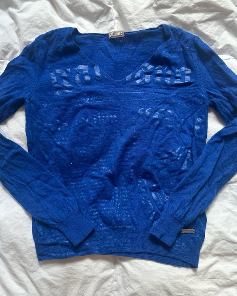 galliano newsprint sweater - Image 1