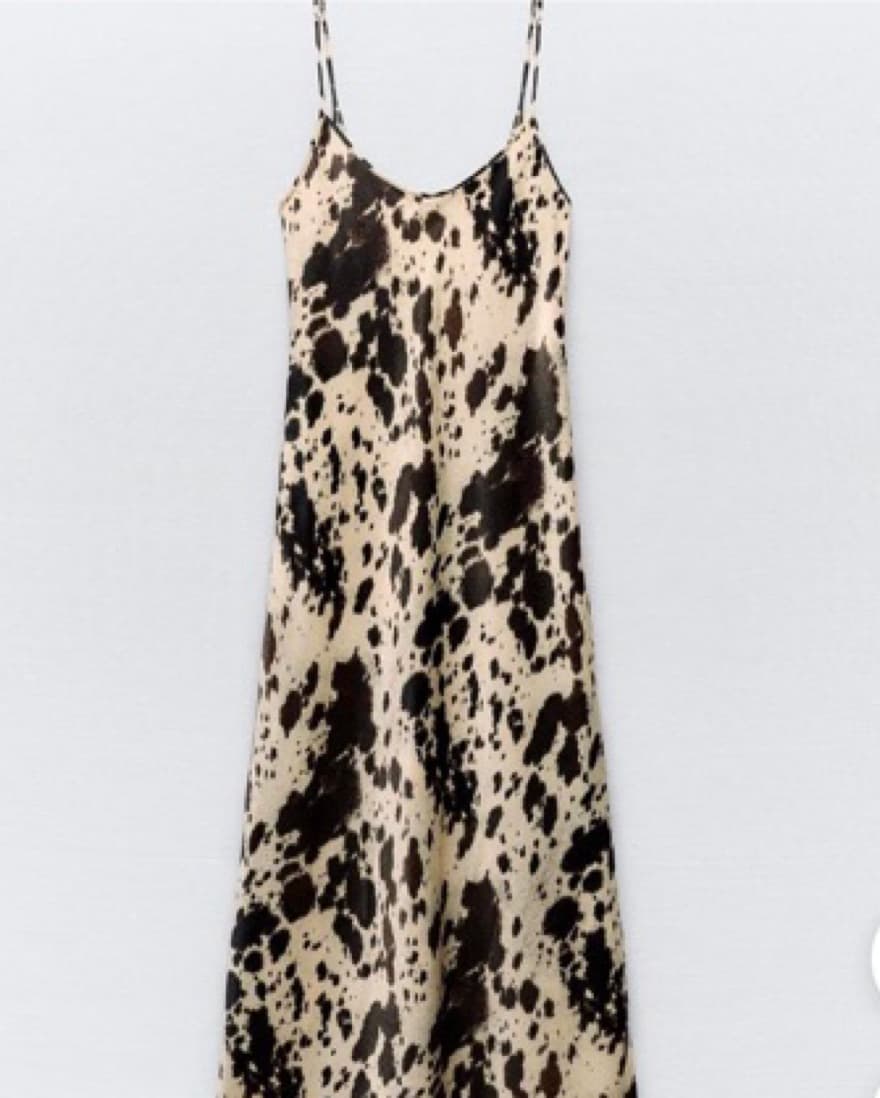 Zara Cow Print Satin Dress  - Image 2