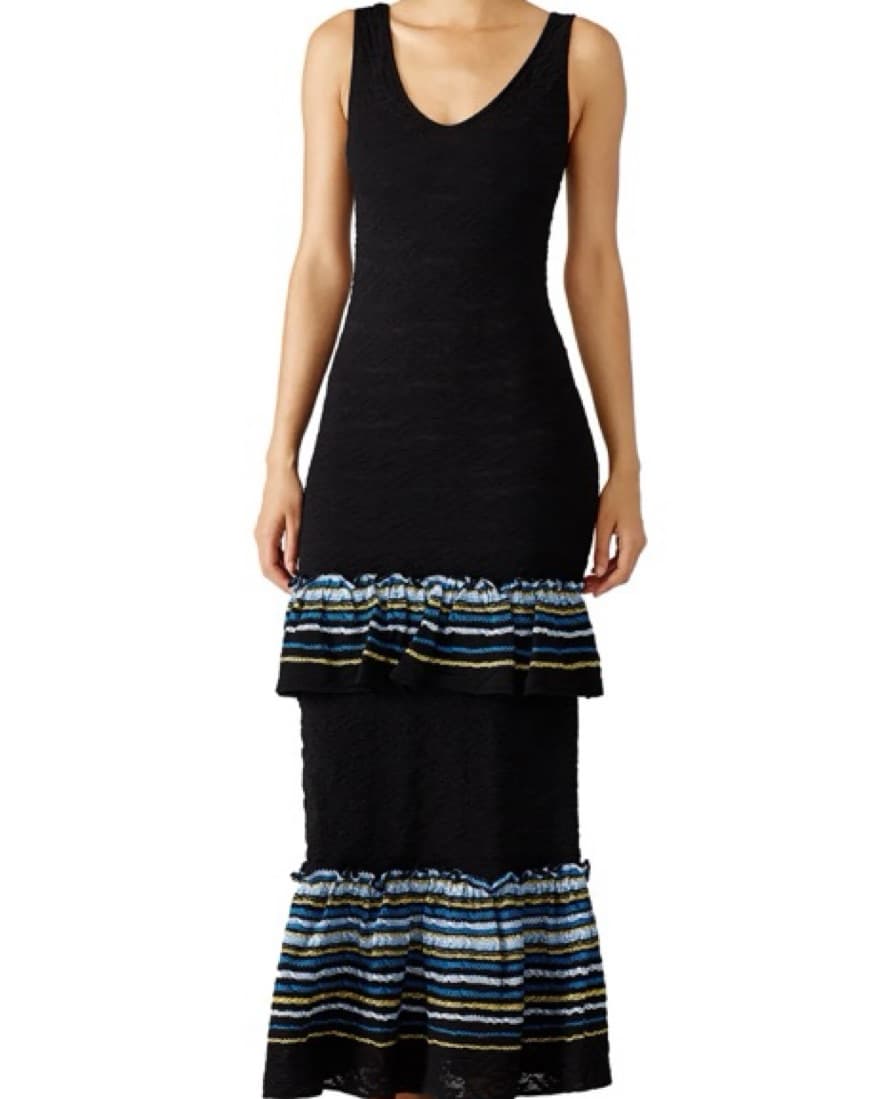 Peter Pilotto Navy Ruffle Gown - Image 1
